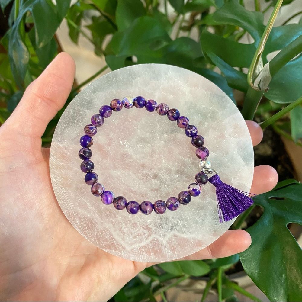 Purple Crackled Jasper Healing Bracelet